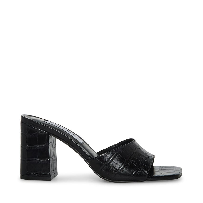 Sandalias Tacones Steve Madden Alaya Crocodile Mujer Negras | ES ZT843E